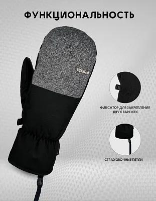 Варежки PRIME - FUN-F1 Mitten (Black-grey)